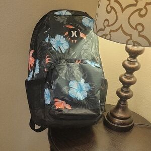 Hurley Black and Blue Floral Backpack